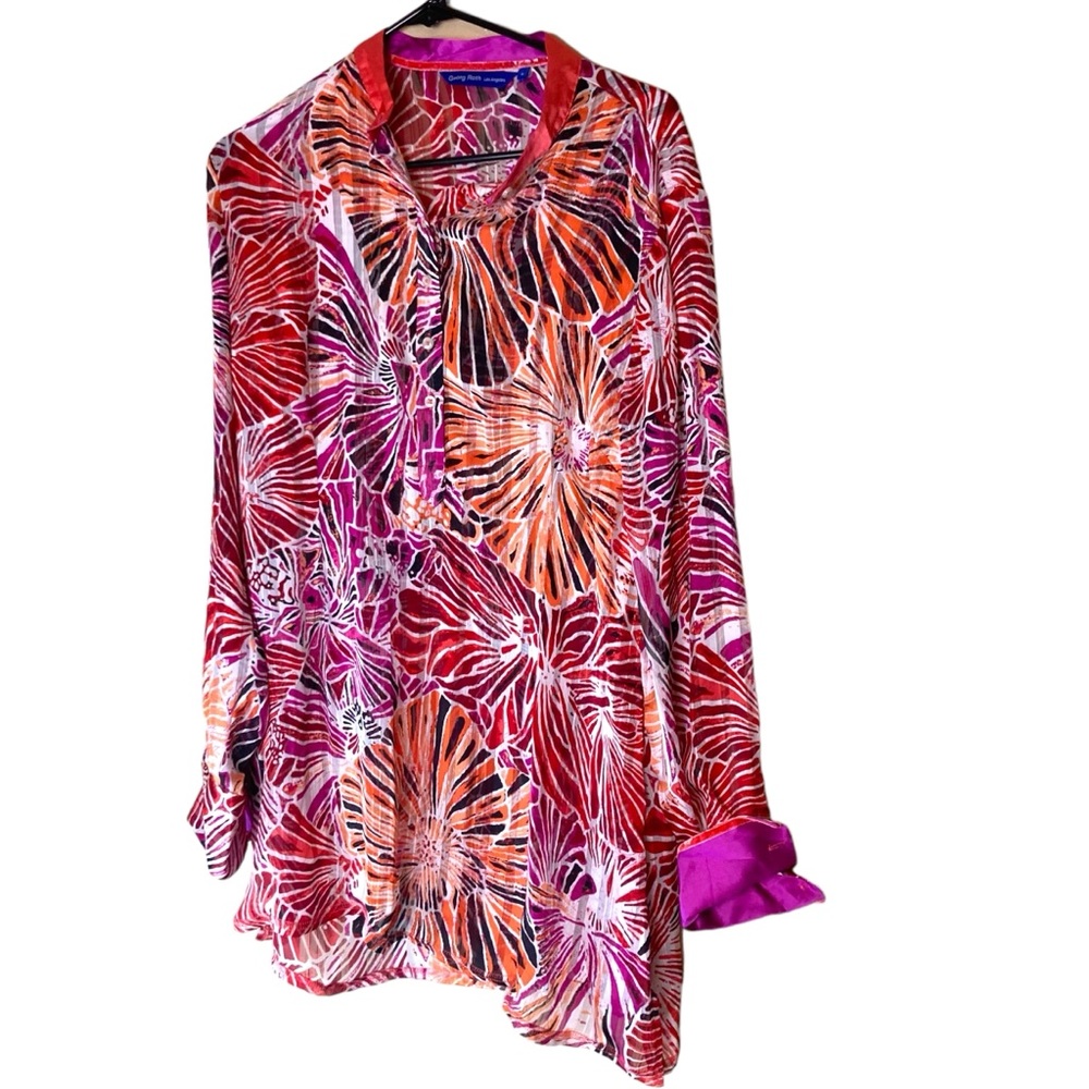 Georg Roth Blouse‎ W/ Turn Cuff Size Large